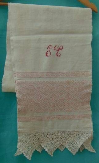 Полотенце льняное домашнего ткачества