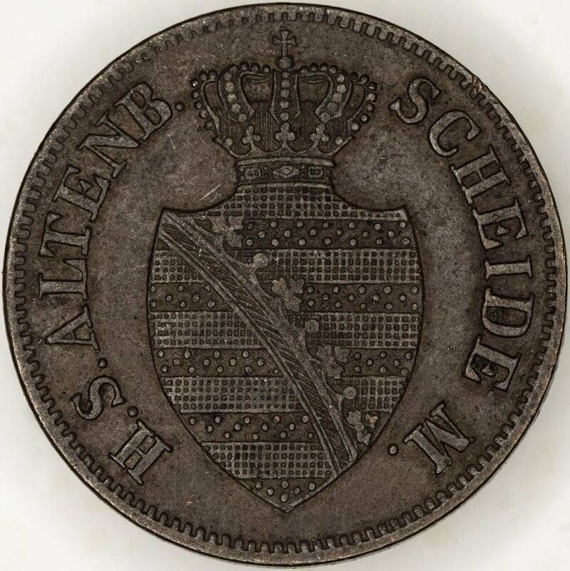 монета. Германия;Саксен-Альтенбург. Георг Саксен-Альтенбургский (1848-1853). 2 пфеннига