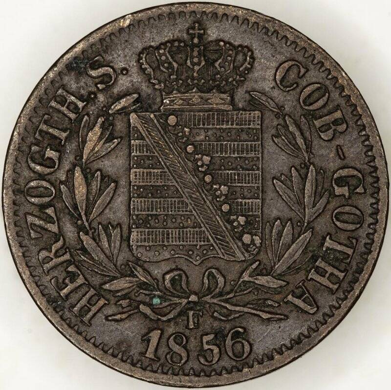 монета. Германия;Саксен-Кобург-Гота. Эрнст II (1844-1893). 2 пфеннига