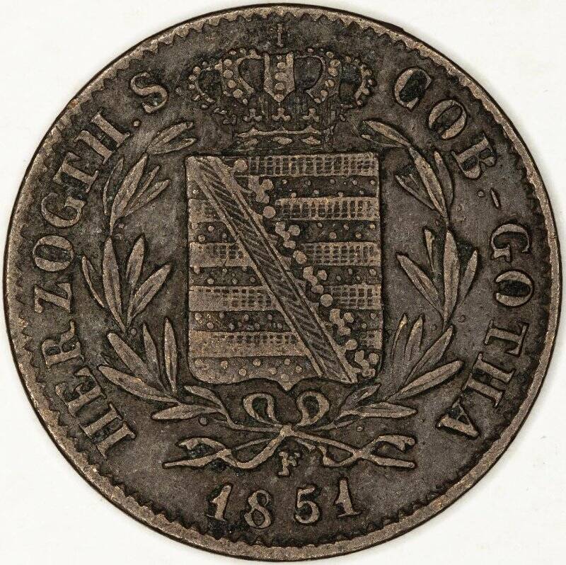 монета. Германия;Саксен-Кобург-Гота. Эрнст II (1844-1893), пфенниг