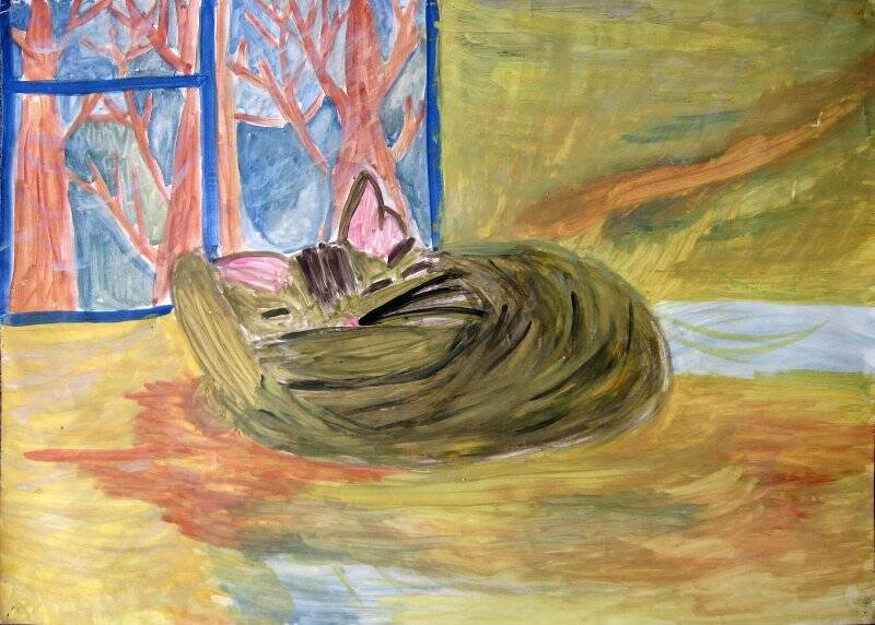 Кот Тимка. Детский рисунок