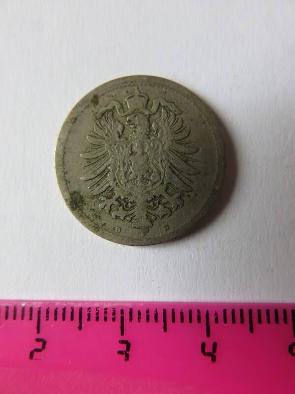Монета 10 пфеннингов Германия 1876 г.