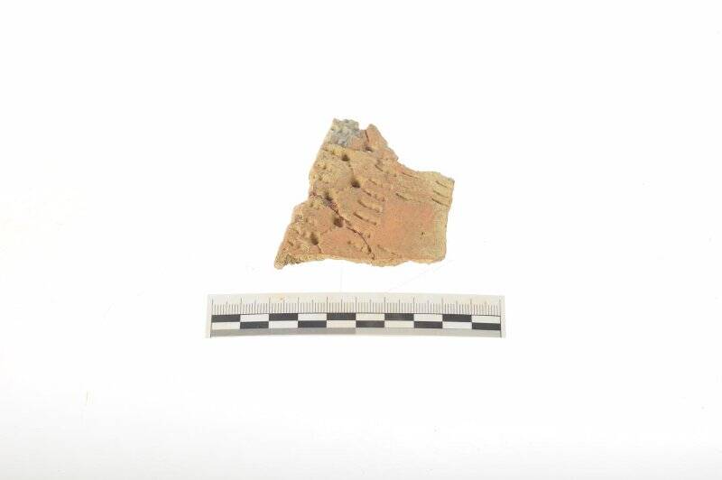 Керамика, фрагмент венчика керамического сосуда (склеен с МЮ ОФ-7000/402, 403).