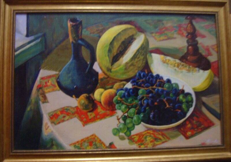 Картина. Натюрморт с виноградом.