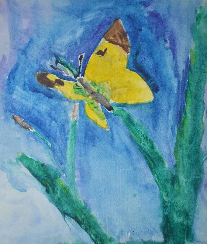 Детский рисунок. Воспоминания о лете. Бабочки.