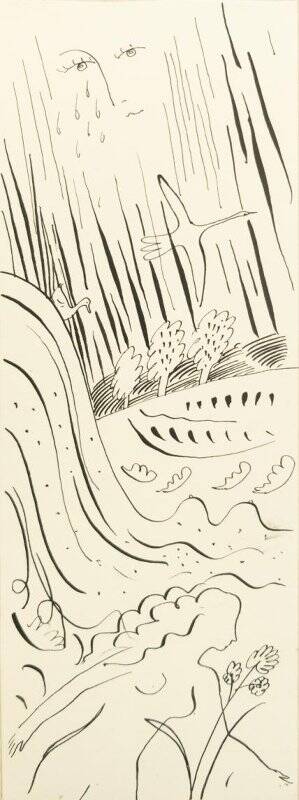рисунок. Иллюстрация к стихам Зинаиды Рябининой «Синвуэ ке ӧз тырмы» («Если слёз не хватит»).