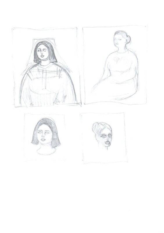 Эскизы к портретам из серии «Женские портреты»