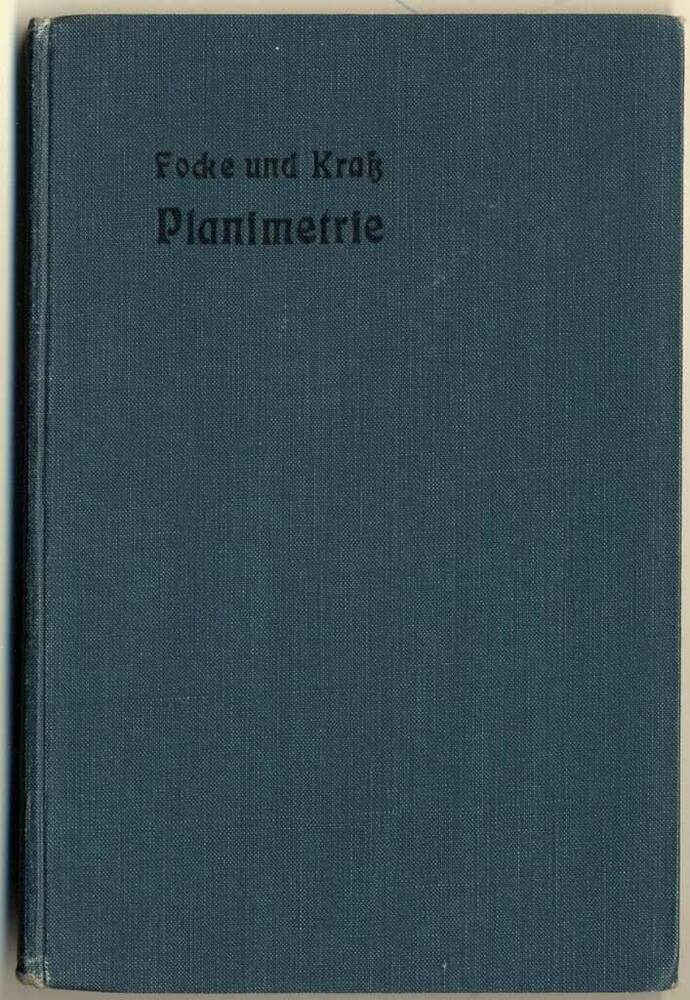Книга. Lehrbuch der Geometrie. Erster Teil: Planimetrie (Учебник геометрии. Первая часть: Планиметрия). Wünster, 1909. – 160 с. (Геометрия. Часть I: Планиметрия). На нем. языке