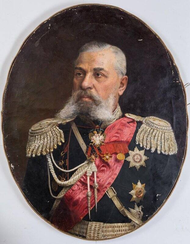 Портрет генерал лейтенанта Генерального штаба в форме 1882 г. с орденской лентой Александра Невского.