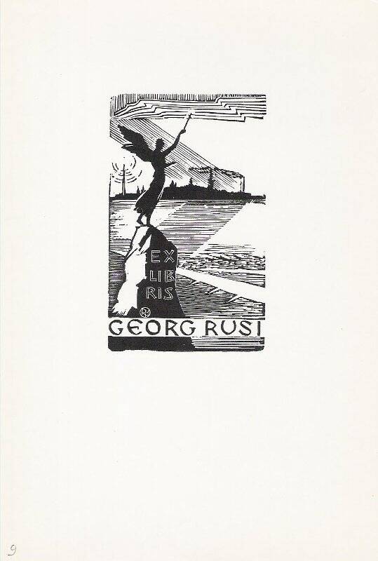 Экслибрис. Ex libris Georg Rusi (лист из альбома книжных знаков Р. Мутсо)