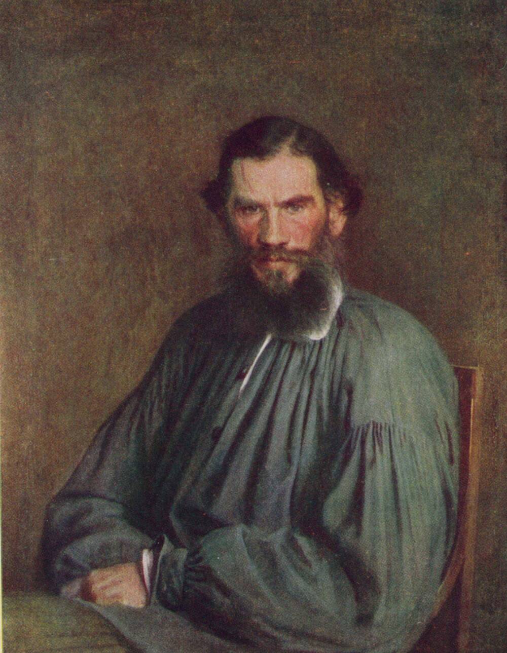 Фотооткрытка. И.Н.Крамской Портрет писателя Л.Н.Толстого. 1873 г