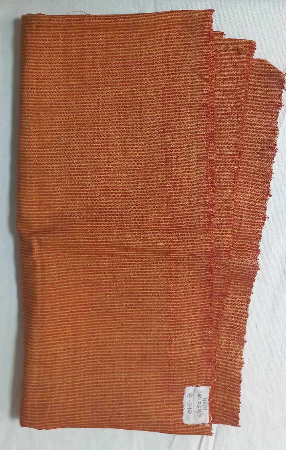 Ткань х/б, мелкая полоска оранжевого цвета