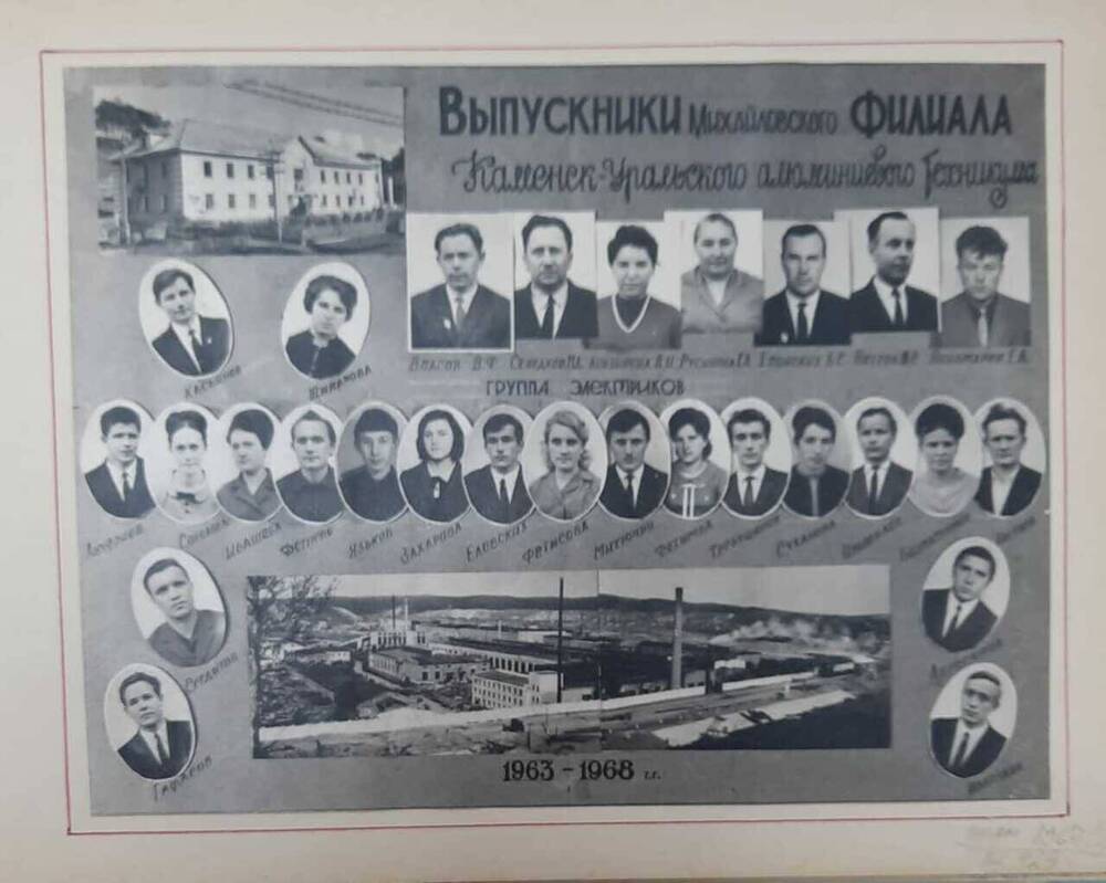 Групповое фото выпускники Михайловского филиала, группа механиков 1963-1968.г, группа электриков.
