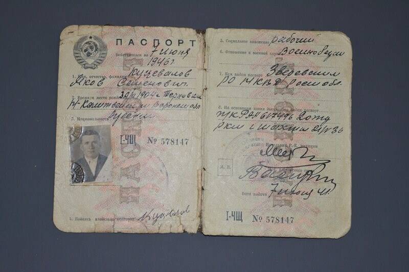 Паспорт Куцевалова Якова Семёновича.