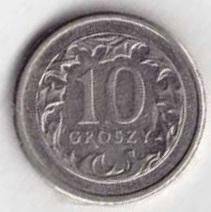 Монета.10 грошей., Польша