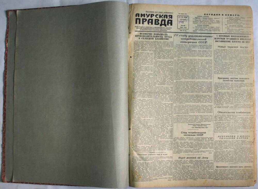 Подшивка газеты Амурская правда №№ 154-307 за 1954 год.