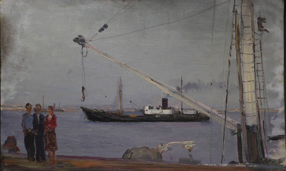 Картина Пейзаж с пароходом