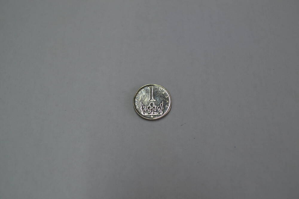 Монета Чехии 1 крона 2012 года