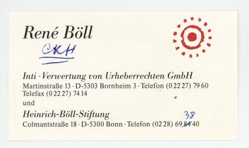 Визитная карточка René Böll (Рене Бёлль)