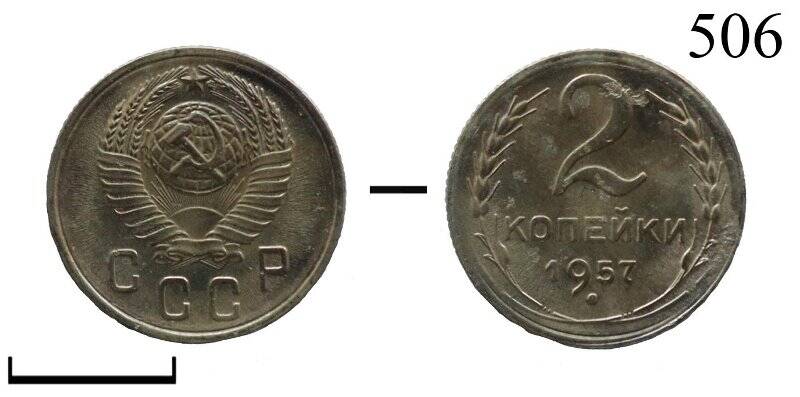 Монета. СССР. 2 копейки.