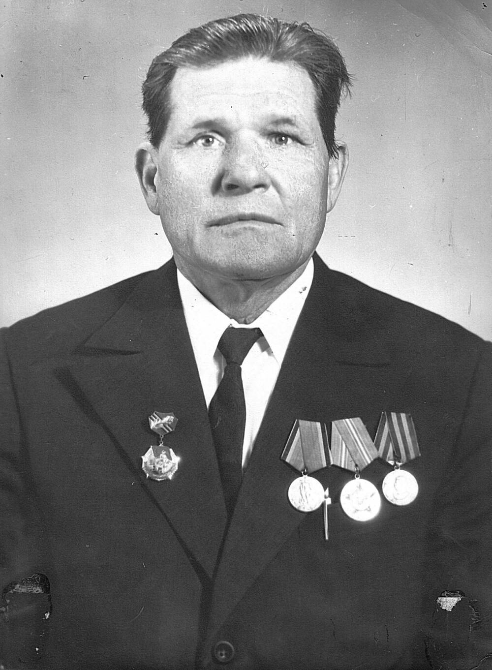Фотография черно-белая Лунева Николая Григорьевича, ветерана Великой Отечественной войны 1941-1945 г. г.