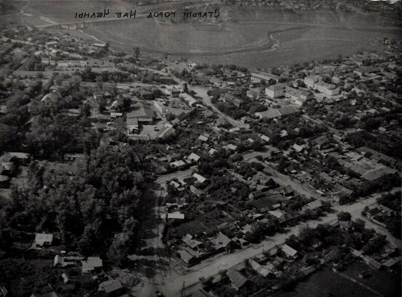 Фото ч/б. Панорама старой части города, п.ГЭС г. Наб.Челны