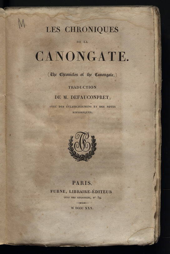Oeuvres de Walter Scott T. 25 : Les chroniques de la canongate 1830.