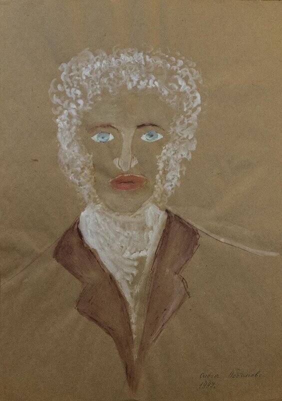 Пушкин с белыми волосами.