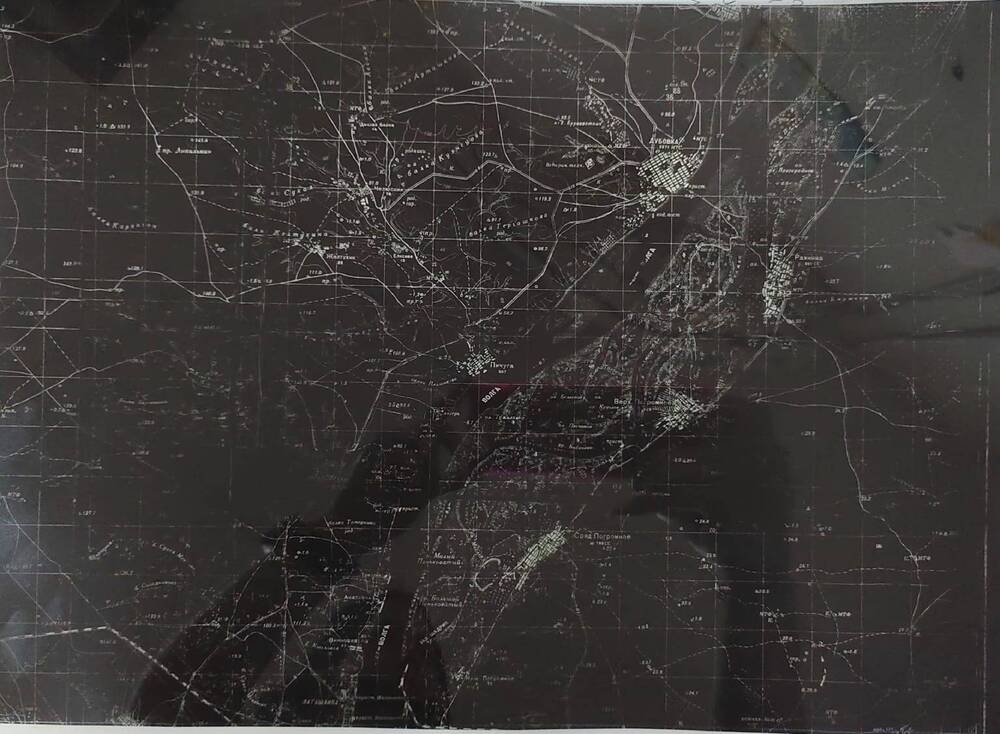 Негатив. Карта Сталинградской области 1934-37 гг., Генеральный штаб Красной Армии