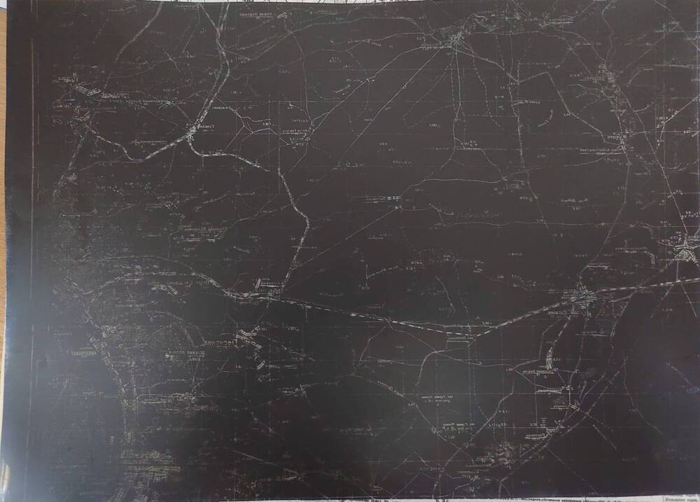 Негатив. Карта Сталинградской области 1934-37 гг., Генеральный штаб Красной Армии