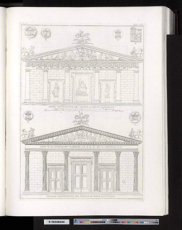 Чертежи двух вариантов фасадов храма Юпитера Капитолийского