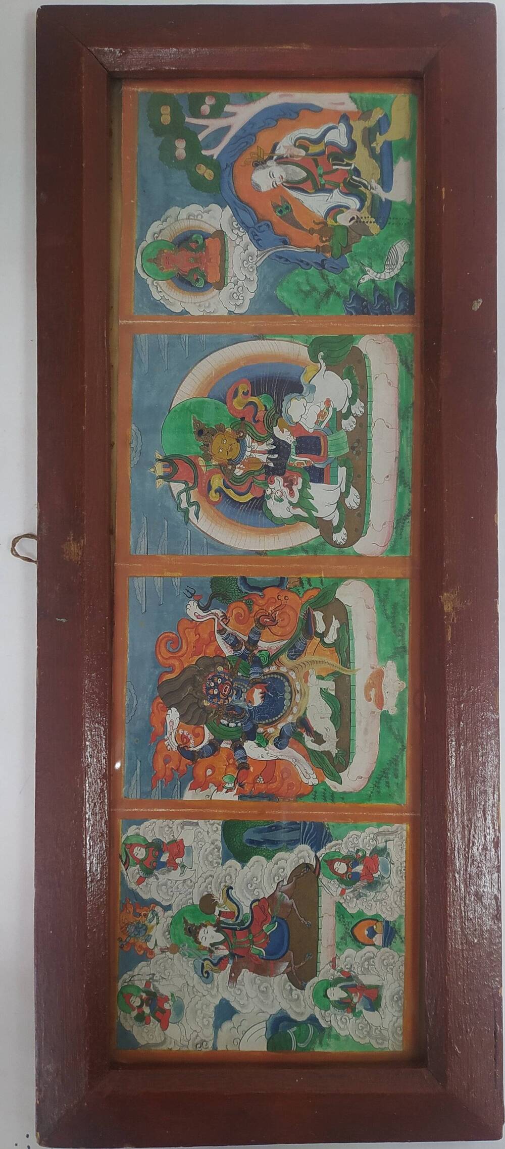 Икона с изображением: 1. Локапала, 2. Ямараджа, 3. Намсрай (Вайшравана), 4. Белый Старец