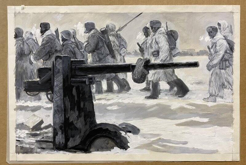 Рисунок «Батальон на марше».