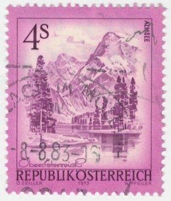 Марка почтовая. Republik Österreich. Альмзе. Верхняя Австрия.