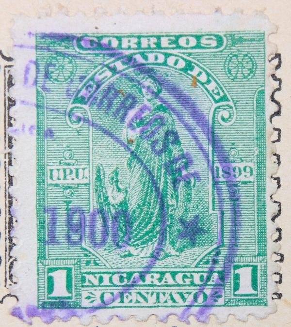 Марка почтовая, номинал 1  centavo