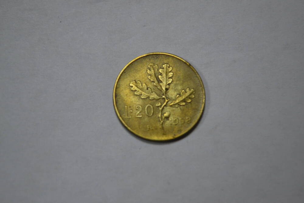 Монета. 20 лир. Итальянская Республика. 1958год