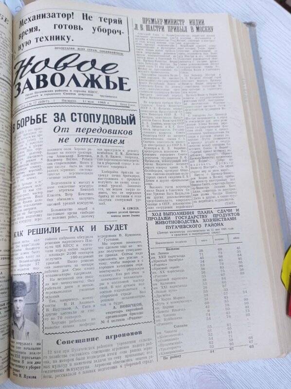 Газета Новое Заволжье № 77 (6967), Пятница 14 мая 1965 года.