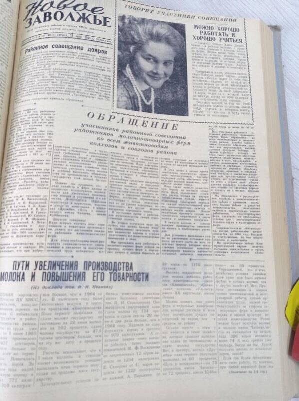 Газета Новое Заволжье № 101 (6991), Пятница 25 июня 1965 года.