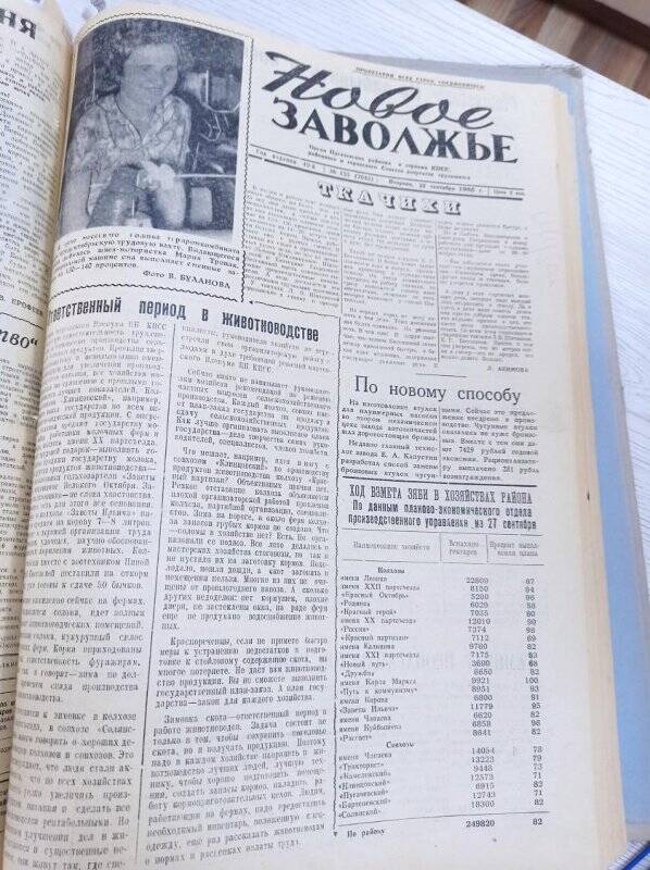 Газета Новое Заволжье № 155 (7045), Вторник 28 сентября 1965 года.