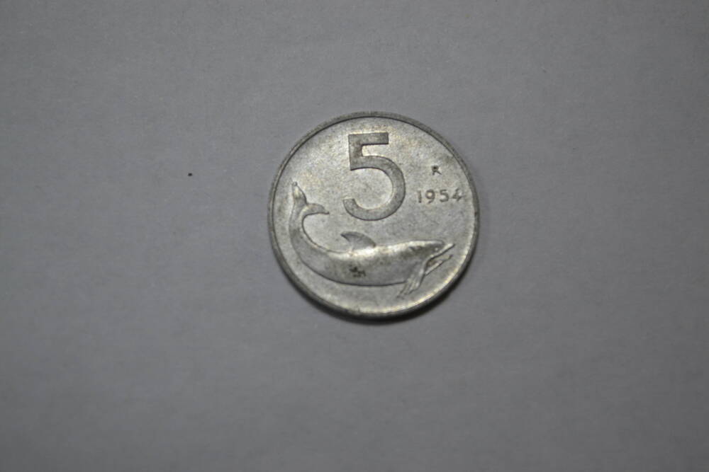 Монета 5 чентезимо, 1954г. Итальянская республика.
