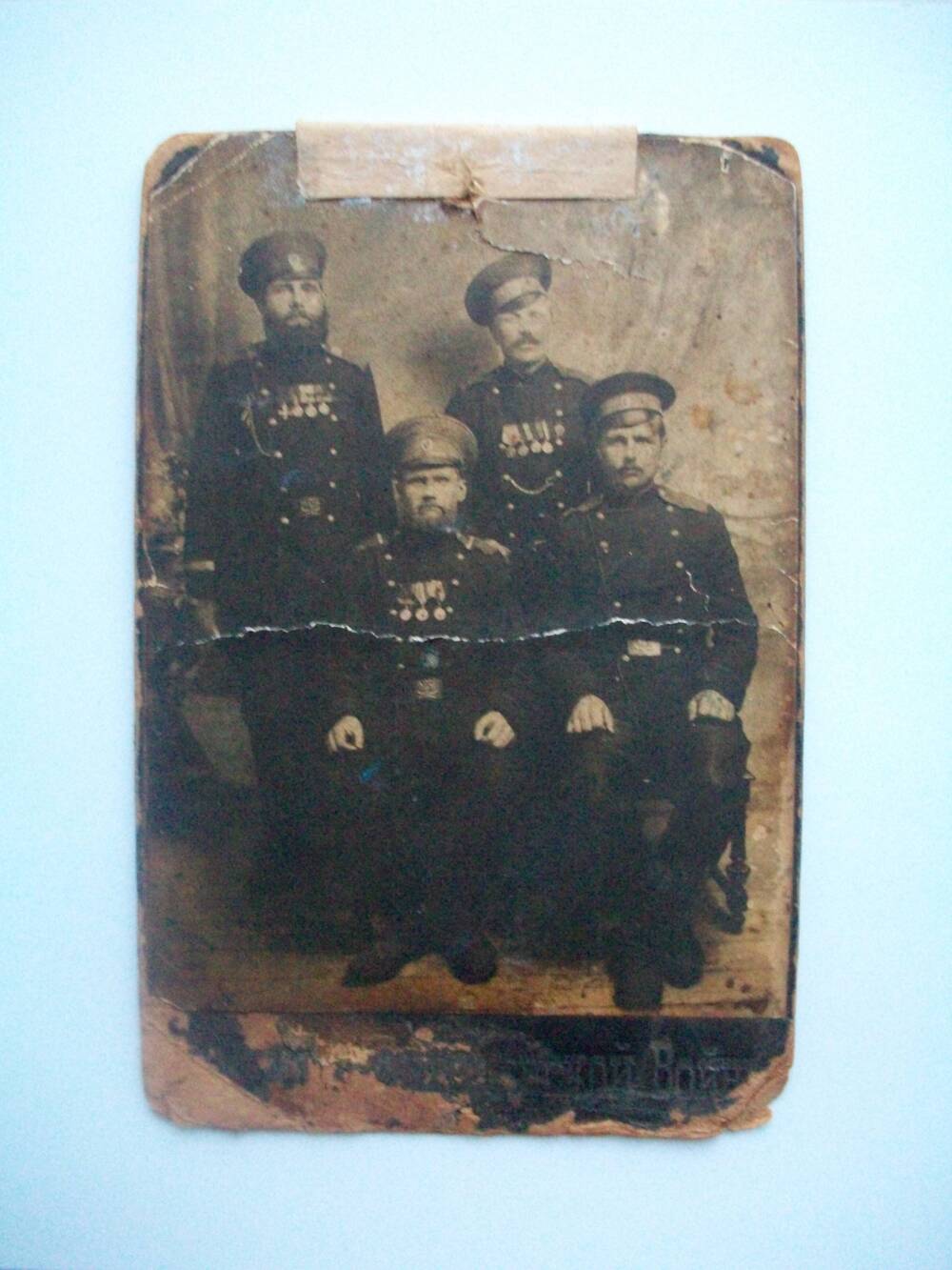 Фотография. Солдаты Первой  мировой войны. Во 2-м ряду справа Кулькин Поликарп, житель села Воскресенка.