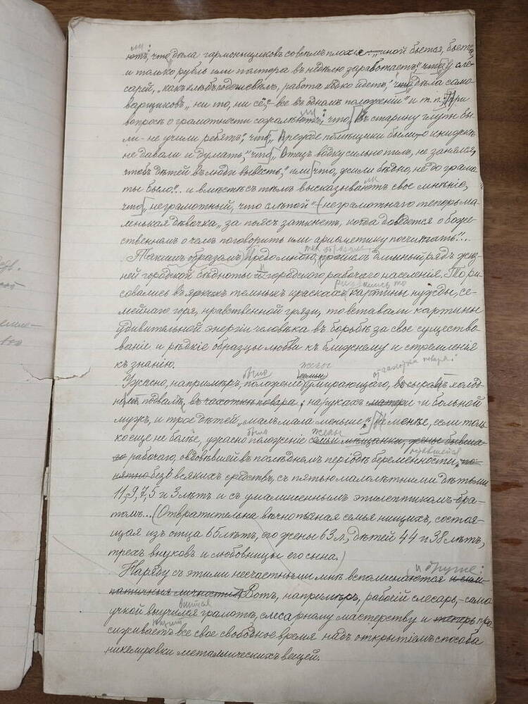 Рукопись «Среди рабочих» Д.И. Успенского