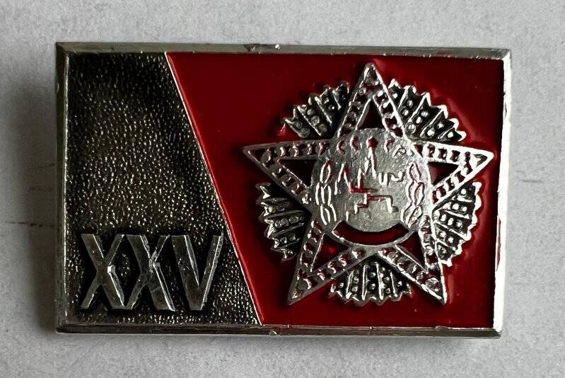 Значок нагрудный, посвященный 25-летию победы Советских Вооруженных Сил в Великой Отечественной войне.
