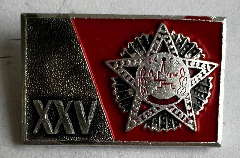Значок нагрудный, посвященный 25-летию победы Советских Вооруженных Сил в Великой Отечественной войне.