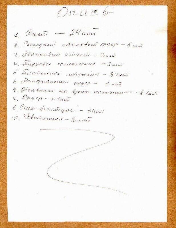 Папка № 3 с финансовыми документами по строительству памятника Петру 1 в г. Балтийске, опись
