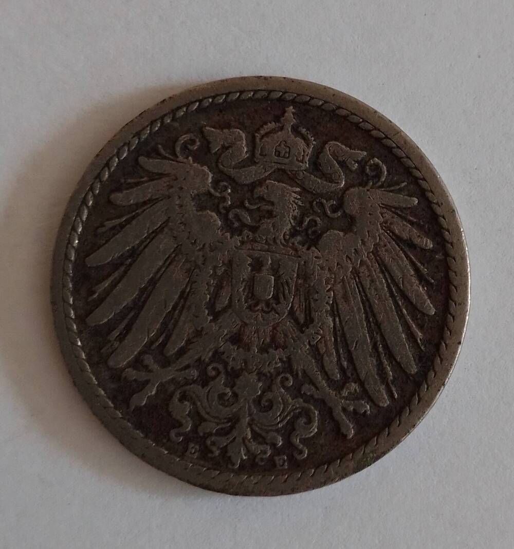 Монета 5 пфеннигов, Германия, 1900 г.