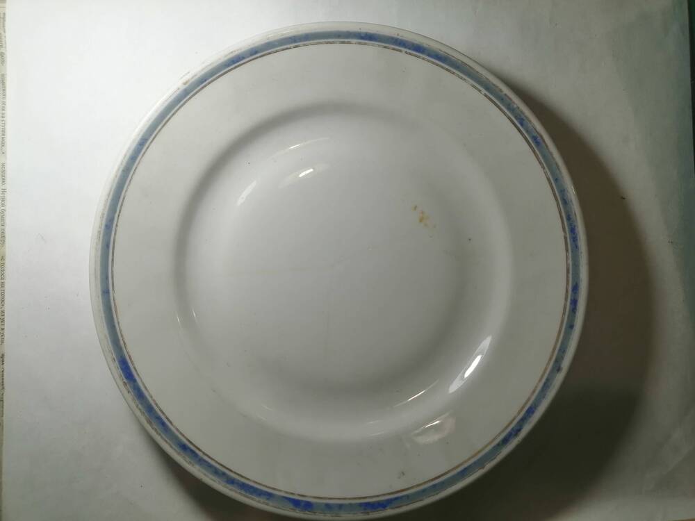 Тарелка плоская белого цвета. (К-154)