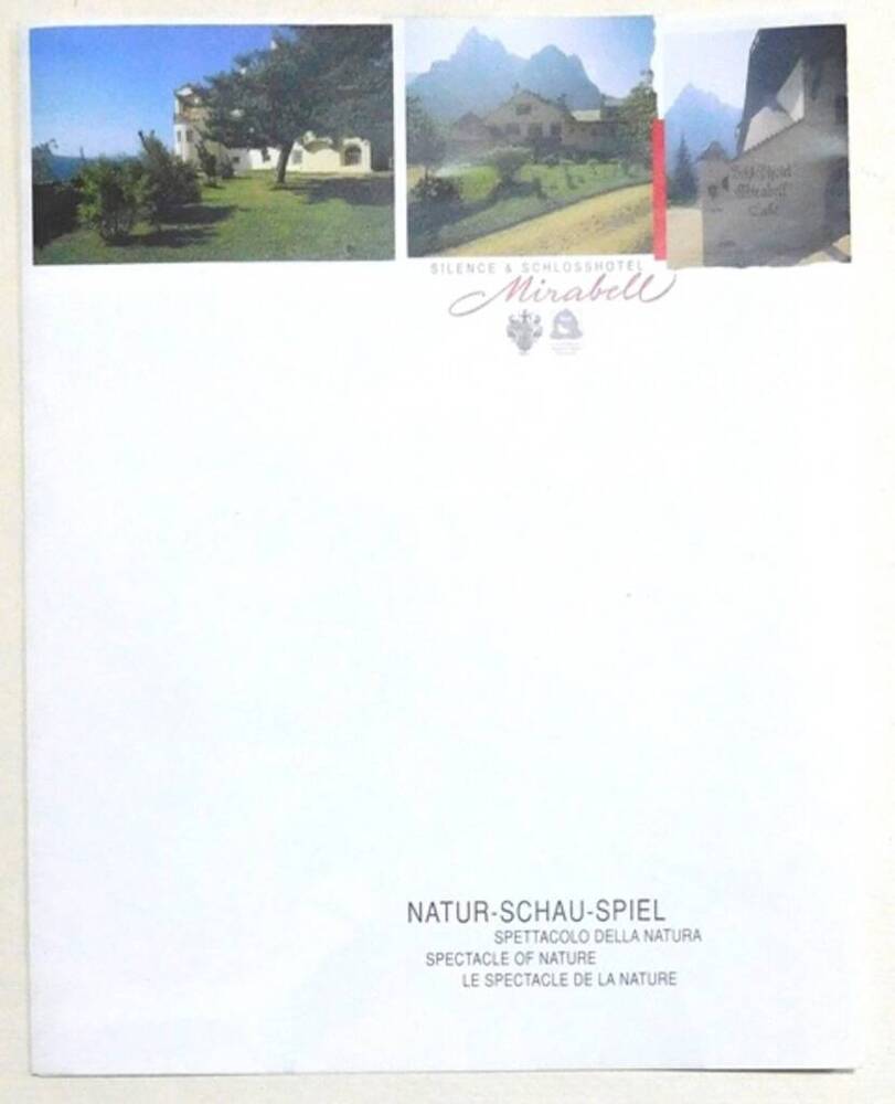 Буклет рекламный отеля Мирабель, находящегося в бывшем доме А.А. Бобринского в Сиузи (Италия). - Больцано, 2008. 