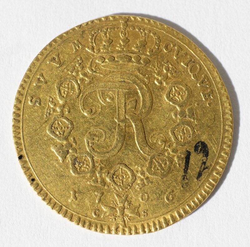 Монета. Германия. Пруссия, королевство. Фридрих I (1701-1713), дукат