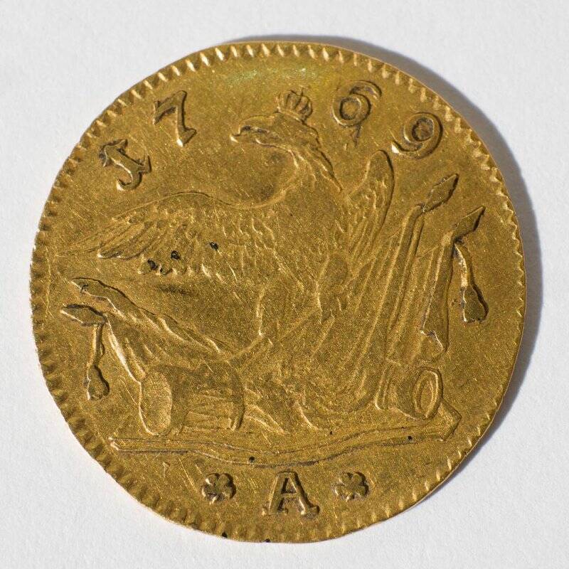 Монета. Германия. Пруссия, королевство. Фридрих II Великий (1740-1786). 1/2 фридрихсдора